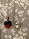 Blue and Red Heart Earrings
